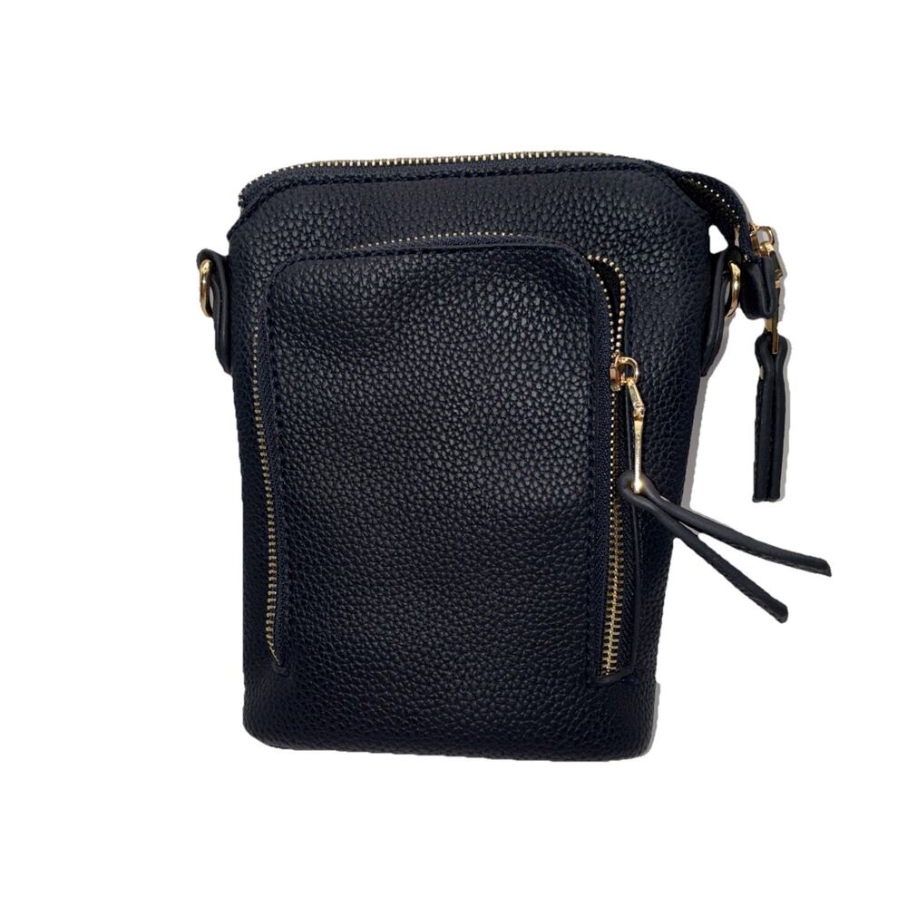 8” x 6” Purse / Bag Black Faux Leather